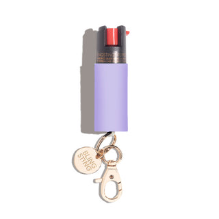 blingsting.com Safety Keychain Electric Lavender Soft Touch Pepper Spray